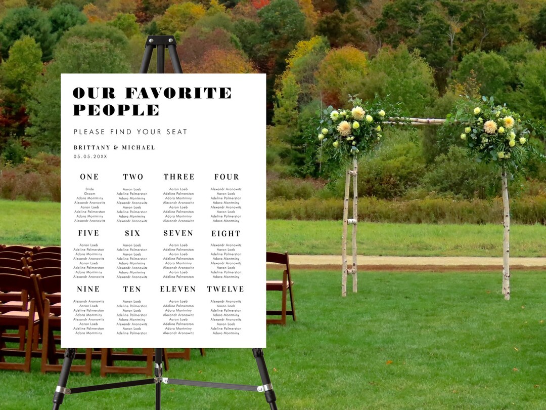 Wedding Seating Chart Template Digital Wedding Seating Plan Etsy
