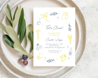 Italian Lemon Bridal Shower Invitation: Amalfi Coast (Editable Printable)