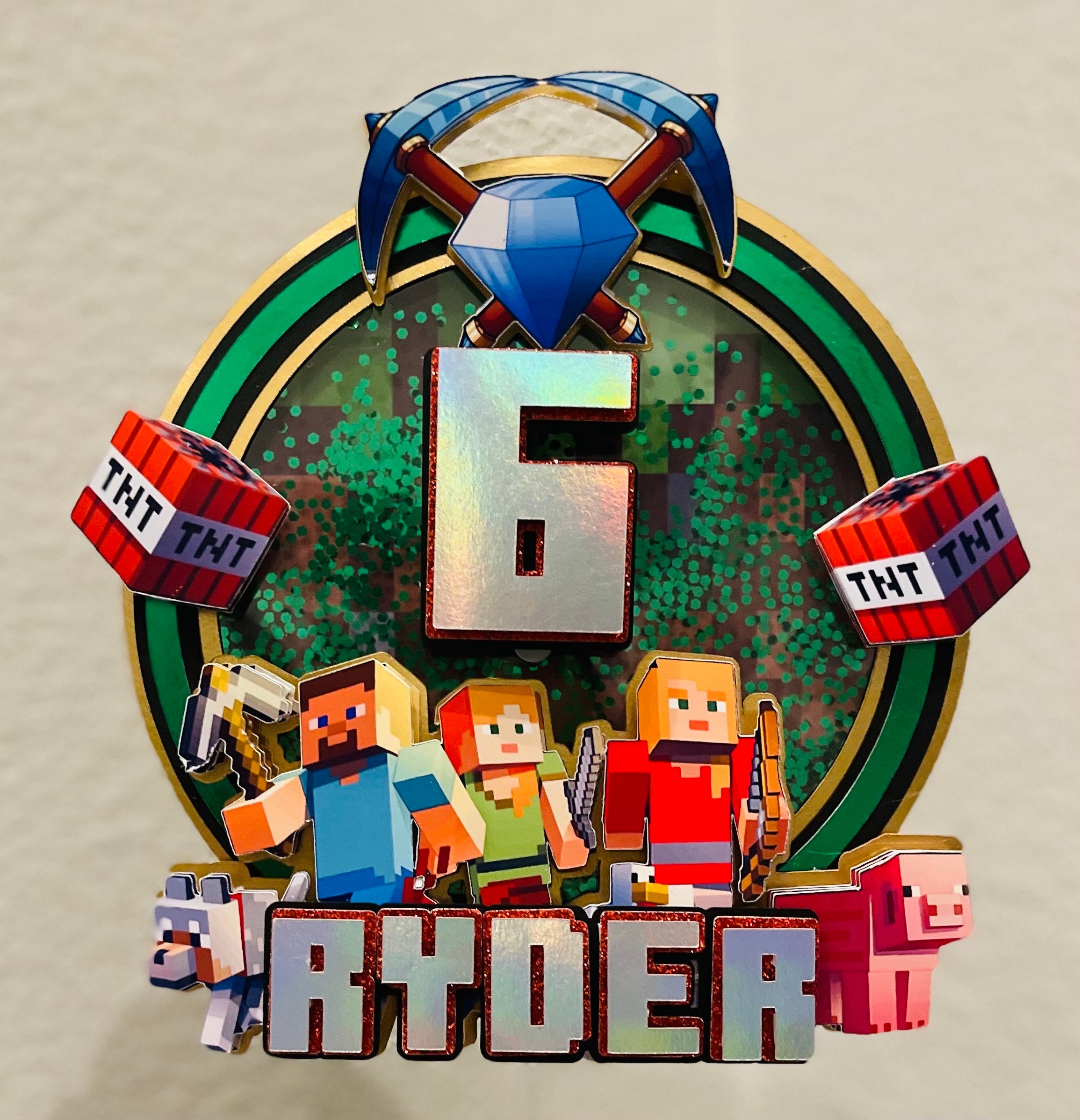 Light Up Minecraft Birthday Topper