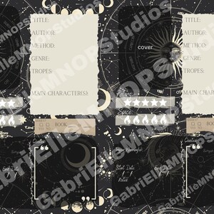 Book Journal Template - Celestial Witch Theme