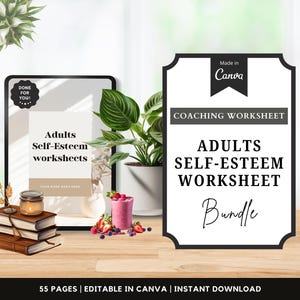 Life Coaching Worksheet Templates, Client Session, Life Coach Workbook, Coaching Toolkit, Adults Self-Esteem Worksheet Bundles, Canva