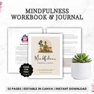 Mindfulness Workbook Vorlage, Done For You Inhalt, Journal für Mentale Gesundheit, Life Coaching Programm, Selbstentwicklung, Coaching Werkzeuge, Canva