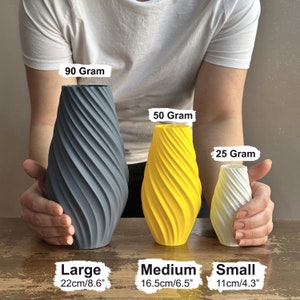 real scale size of the vases including the weights