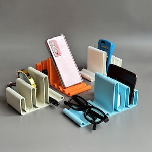 Minimalistischer Telefon Ständer und Schreibtisch Organizer - Smartphone, Visitenkarten, Geldbörse, Schlüssel Büro Organizer - Einzigartige Geschenkidee