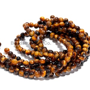 Yellow Tiger Eye Beads Grade AAA Genuine Natural Gemstone Round Loose Beads 4MM 6MM 8MM Bulk Lot Options