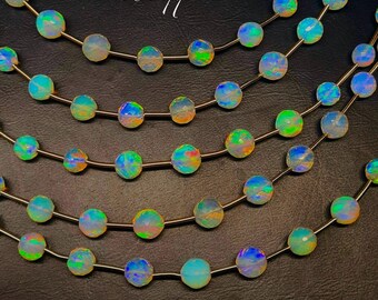 Ethiopian Opal Faceted Round Beads: 4-5mm Jewelry Making, 18 Pcs