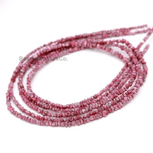 AAA+ Pink Diamond Beads: Natural Uncut Rough Gemstone (2-3 mm)