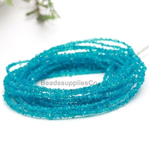 Perline di cristallo di diamante Herkimer blu neon trasparente AAA+ da 2-3 mm, perline di quarzo Herkimer grezzo naturale, pepite di diamante, braccialetto regalo fatto a mano