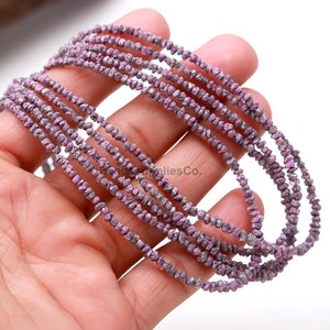 Perline di diamante grezzo viola naturale AAA+, pepite di diamante da 2-3 mm, perline di diamante viola non tagliate, regalo personalizzato fatto a mano, minimalista