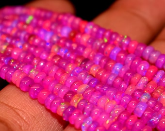 Purple Color Opal Beads, 3-5 mm Lavender Opal Rondelle Beads, Opal Plain Rondelle beads, Bead For Jewelry making.