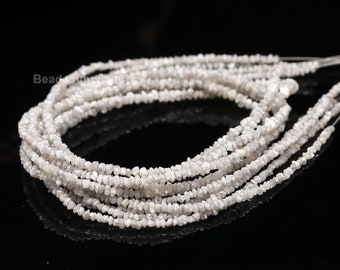 Natural White Uncut Diamond Beads: Raw Gemstone Jewelry (2-3mm)