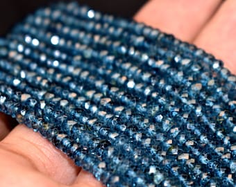 AAA+ London Blue Topaz Faceted Rondelle Beads Topaz Coated Beads Blue topaz Rondelle beads,Jewelry Making Beads Supply.