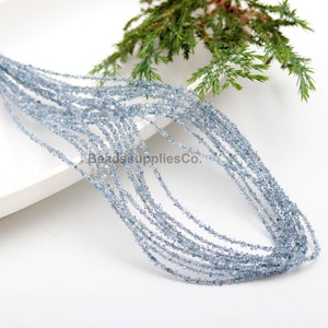 Perline di cristallo di diamante Herkimer blu trasparente AAA+ da 2-3 mm, perline di quarzo Herkimer forate grezze naturali, pepite di diamante, braccialetto regalo fatto a mano