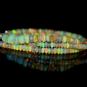 AAA Ethiopian Opal Rondelle Beads: Natural Gemstone, 3-5mm