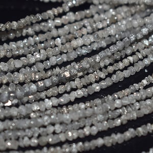 Silver Raw Rough Diamond Beads Strand, Silver Diamond Silver Diamond Beads AAA+ Silver Diamond Beads Strands For Summer Jewelry Minimalist