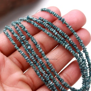 Perline di diamanti grezzi blu AAA+ da 2 a 3 mm, forma fantasia, 100% diamanti grezzi naturali, per creare gioielli, perline sciolte minimaliste con diamanti non tagliati, regalo per lei