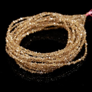 Perline di cristallo di diamante Herkimer giallo trasparente AAA+ da 2-3 mm, perline di quarzo Herkimer forate grezze naturali, pepite di diamante, braccialetto regalo fatto a mano