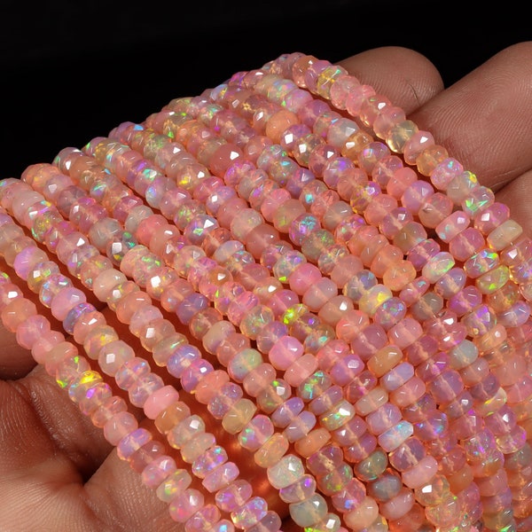 Top Quality 100% Natural Opal Beads / Faceted Pink Opal Beads, Pink Ethiopian Opal Stone Beads - Beads Opal Stone Pink Opal Stone Beads.