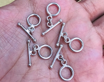 925 Sterling Silver Toggle Clasp Set - 11mm, 12mm or 21mm - High Quality.