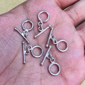 925 Sterling Silver Toggle Clasp Set - 11mm, 12mm or 21mm - High Quality.