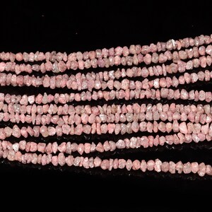 AAA+ Pink Raw Diamond Beads: 2-3mm Uncut Rough Gemstone Strand