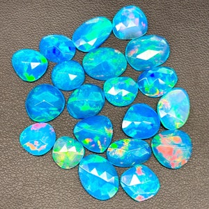 ETHIOPIAN OPAL ROSE Cut Slice , Natural Opal Rose Cut Cabochon , 100% Natural Faceted Rose Cut Ethiopian Opal Cabochon Free Form