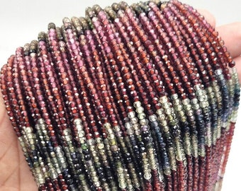 Faceted Tundra Sapphire Rondelle Beads - 13 Inch Strand