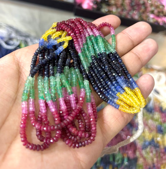 Multi Precious Faceted Beads