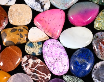 Gemstones Mix Lot, CABOCHON Stones, Bulk cabochons, wholesale Mixed Lot, Bulk Assorted Gemstone lot mixed Stones for wirewrap Pendant, Rings