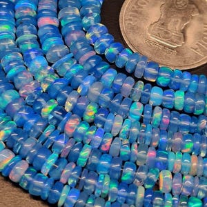 Lavender Ethiopian Opal Beads: 3x5mm Rondelle AAA Grade
