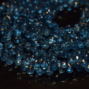 London Blue Topaz Faceted Briolette Drop Shape Beads, Topaz Drops Beads, Topaz Faceted Beads, London Blue Topaz Beads, London Blue Topaz image 2