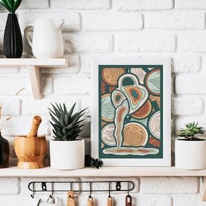 Coffee Wall Print, Mid Century Modern decor, Coffee Wall Art, Coffee Gift, Cafe Wall Art, Kitchen Wall Art, Coffee lover gift