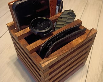Organizer teak wood caddy/holder.