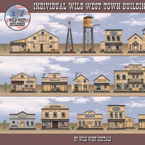 Wild West Buildings - Wild West ClipArt - Wild West Images - Wild West Saloon - Wild West Town - Wild West PNG - Transparent Background.