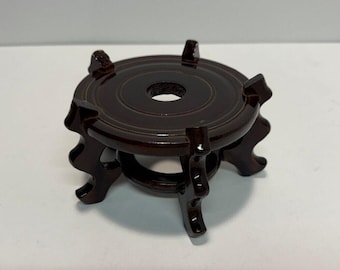 5" Wooden Fishbowl Display Vase Stand Plant Pot Stand