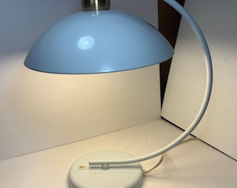 Vintage MCM Style White Metal Desk Lamp 18" Tall