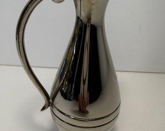 Vintage Small Silver Plated Ewer Pitcher Bud Vase with Handle