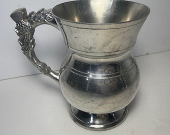 Vintage British Nobleman Fine Pewter Mug Ornate Handle Sheffield England 5 Tall