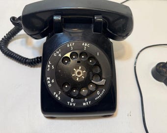 Vintage Bell System Black Rotary Dial Desk Telephone Western Electric