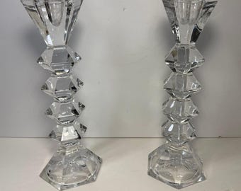 Vintage Shannon Crystal 10" Candlestick Pair
