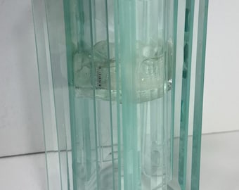 Vintage MCM Multi Panel Glass Votive Candle Holder 9" Tall