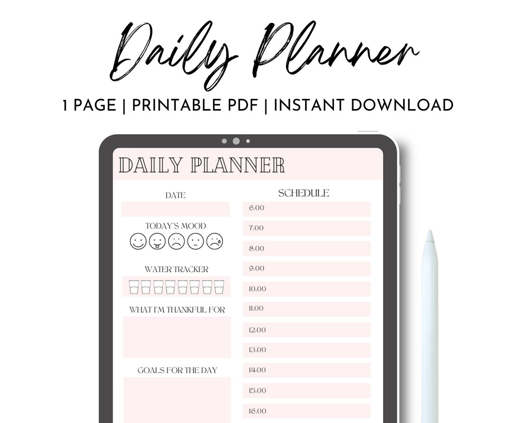 Hourly Planner Adhd Digital Planner Social Media Planner Project