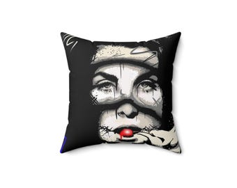 Bold Graphic Art Pillow, Movie Lover Accent Cushion
