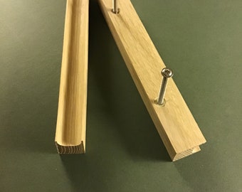 A pair of oak handles 180mm long, cabinet handles furniture handles, kitchen handles, drawer handles, cupboard pulls, wooden pull dresser