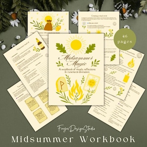 Litha-Sabbat-Leitfaden mit 46 Seiten | Rituale und Traditionen zur Sommersonnenwende | Mittsommer-Arbeitsbuch | Ausdruckbare Seiten aus dem Grimoire und dem Buch der Schatten