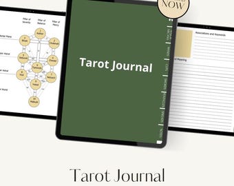 Undated digital Tarot journal, Tarot planner, Tarot workbook, spiritual journey, Tarot cards, Tarot spreads planner