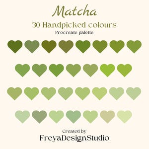 Procreate Color Palette - Matcha - iPad art - Calligraphy - Illustration