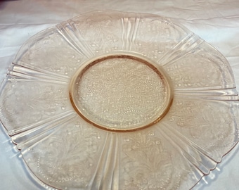 Macbeth Evans vidrio rosa americano Sweetheart Salver Plate 11.5"