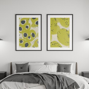 Abstraktes Obst Kunst, Limette Wandkunst, Kiwi Obst Druck, Obst Pop Art, Ästhetisches Küchendekor Kiwi Poster, Küchen Wandkunst, Eklektisches Poster