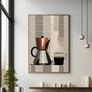 Coffee Wall Art, Kitchen Coffee Print, Coffee Pot Illustration, Cafe Print, Printable Coffee Bar Wall Art, Coffee Shop Art, coffee bar decor